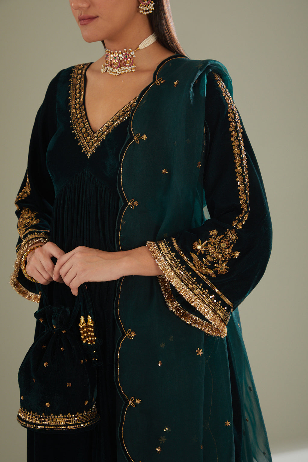 Velvet Anarkali Kurti – Premium Festive Collection
