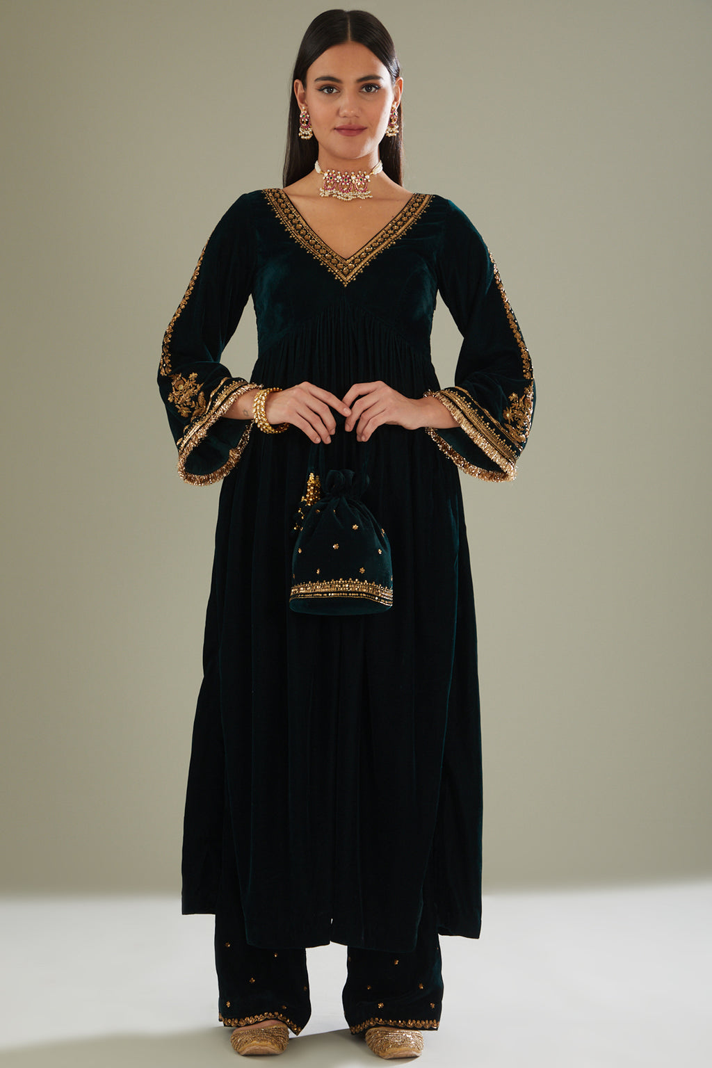 Velvet Anarkali Kurti – Premium Festive Collection